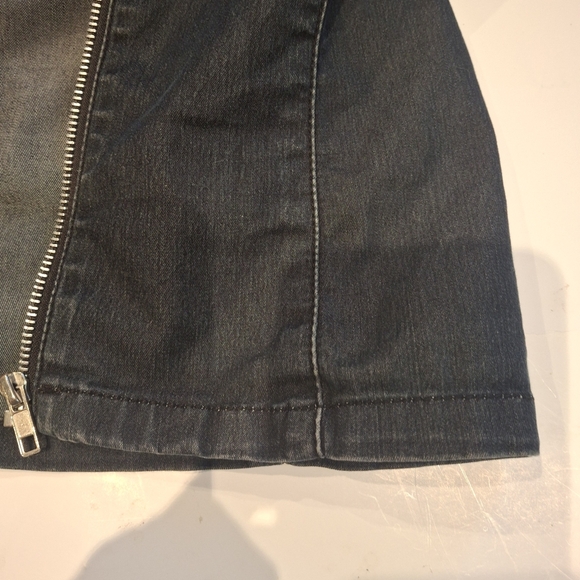 VG Jeans Women's Black Demin Long Sleeve Classic Rock Zip Up Jacket Size 10 - Picture 10 of 14